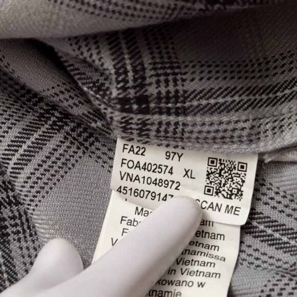 Oakley Shirt Mens Size XL Hydrolix Niseko Tech Flannel Snap Button Plaid Gray - Picture 6 of 7